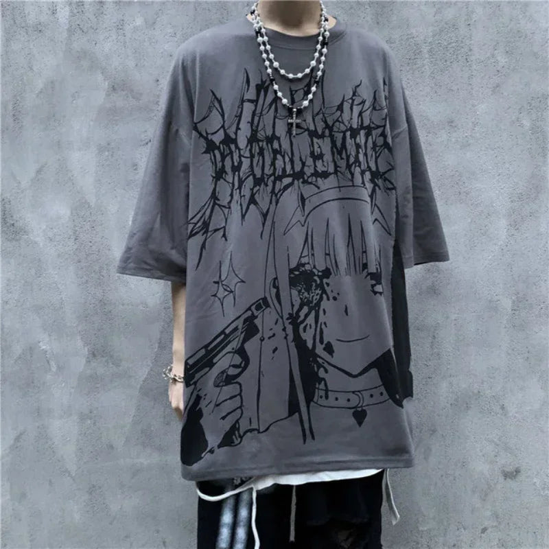 T-shirt oversize dark streetwear gothic