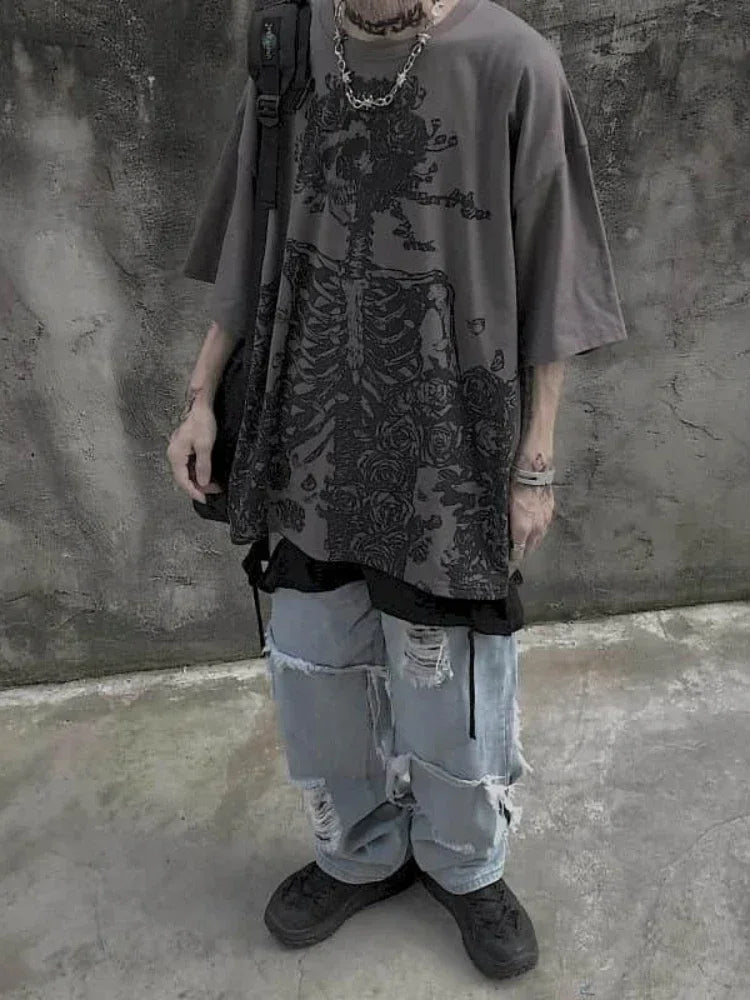 T-shirt oversize dark streetwear gothic